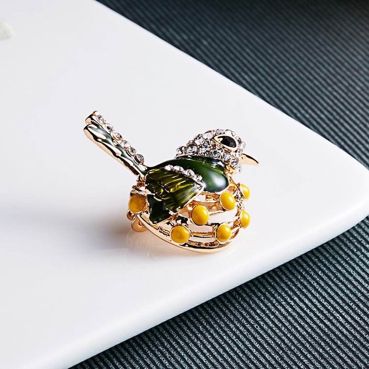 Branch flower bird brooch all-match alloy animal chest ornament - Broochs- Brooch - Broochs -