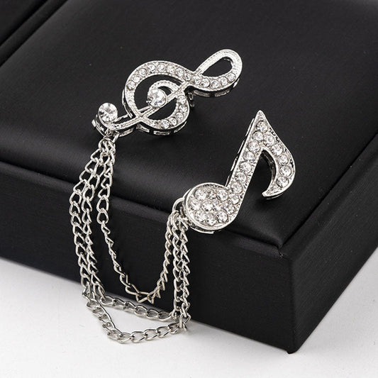 British style men's symbol music brooch brooch - Broochs- Brooch - Broochs -