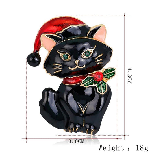 Christmas cat brooch - Broochs- Brooch - Broochs -