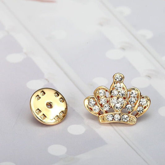 Couple Mini Brooch Brooch Full Rhinestone Crown Sting Horse Pin - Broochs- Brooch - Broochs -