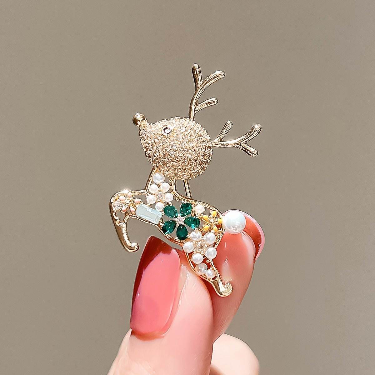 Cute Deer Brooch High-end Elegant And Versatile Exquisite - Broochs- Brooch - Broochs -