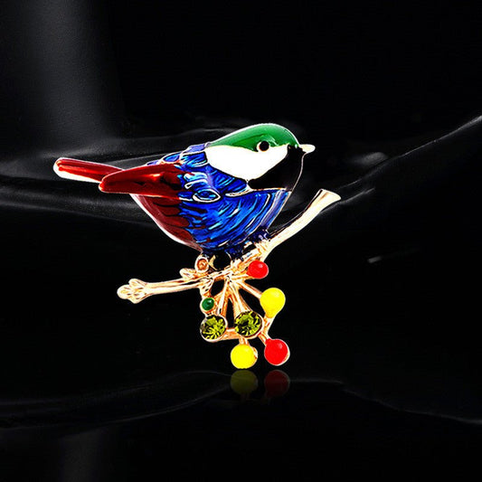 Fashion Brooch With Diamonds And Dripping Oil Lark Brooch - Broochs- Brooch - Broochs -