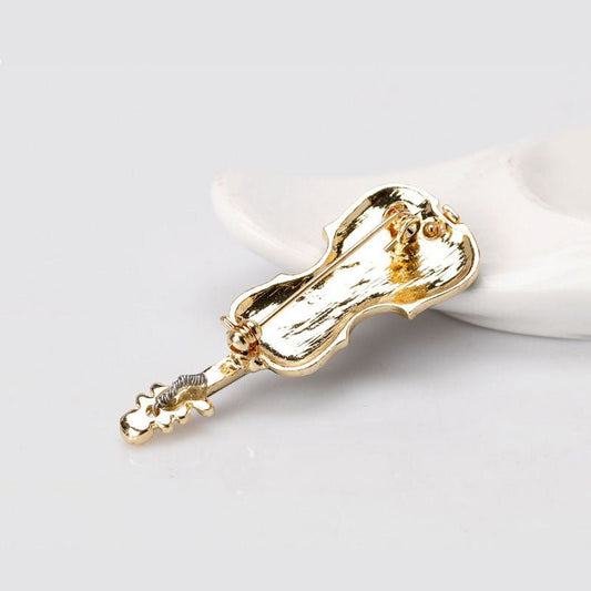 Handmade dripping green violin brooch - Broochs- Brooch - Broochs -