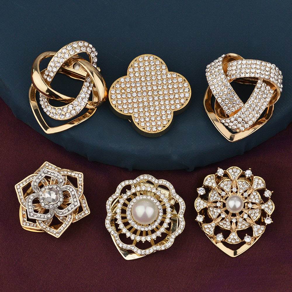 Pearl brooch pin with secure clothing clip
