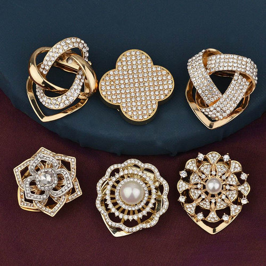 Pearl brooch pin with secure clothing clip