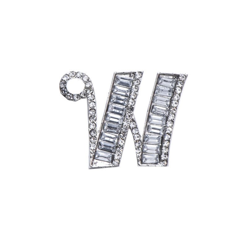 26 English Letters Crystal Brooch Suit Corsage Pin Badge - Broochs- Brooch - Broochs -
