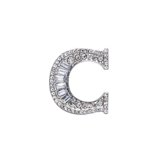 26 English Letters Crystal Brooch Suit Corsage Pin Badge - Broochs- Brooch - Broochs -