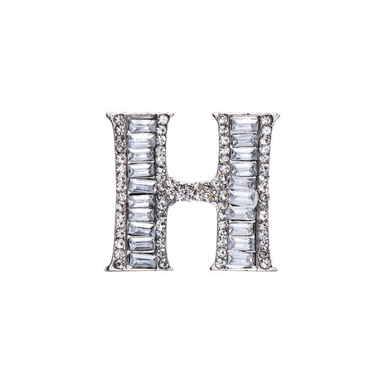 26 English Letters Crystal Brooch Suit Corsage Pin Badge - Broochs- Brooch - Broochs -