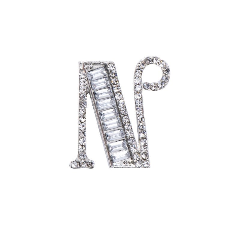 26 English Letters Crystal Brooch Suit Corsage Pin Badge - Broochs- Brooch - Broochs -