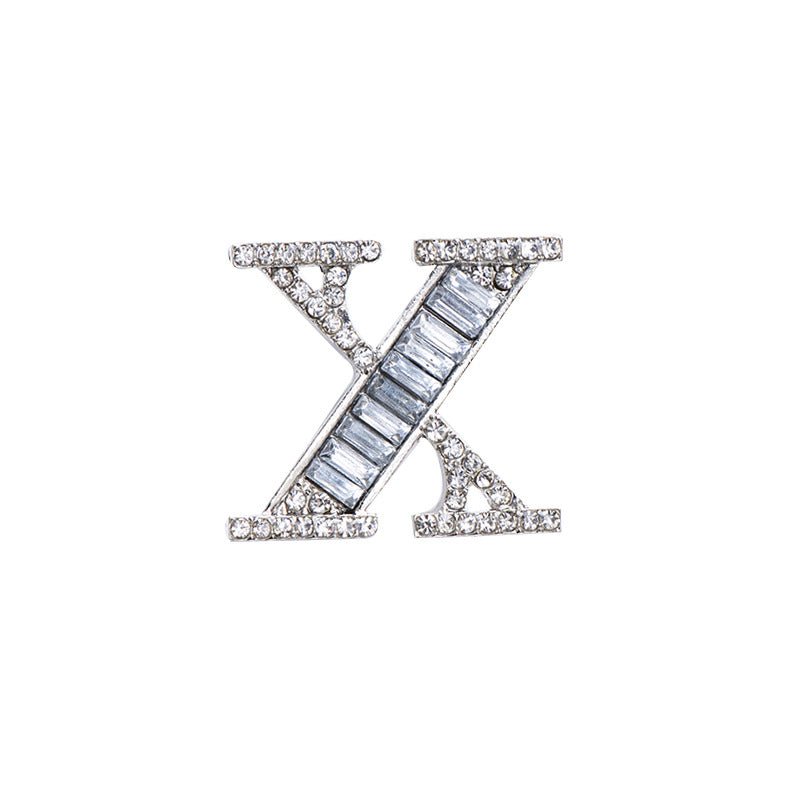 26 English Letters Crystal Brooch Suit Corsage Pin Badge - Broochs- Brooch - Broochs -