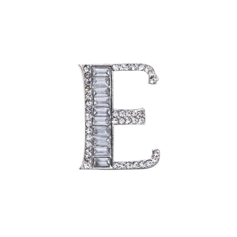 26 English Letters Crystal Brooch Suit Corsage Pin Badge - Broochs- Brooch - Broochs -