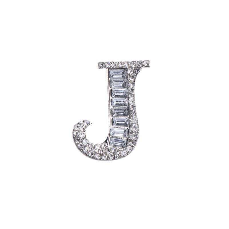 26 English Letters Crystal Brooch Suit Corsage Pin Badge - Broochs- Brooch - Broochs -