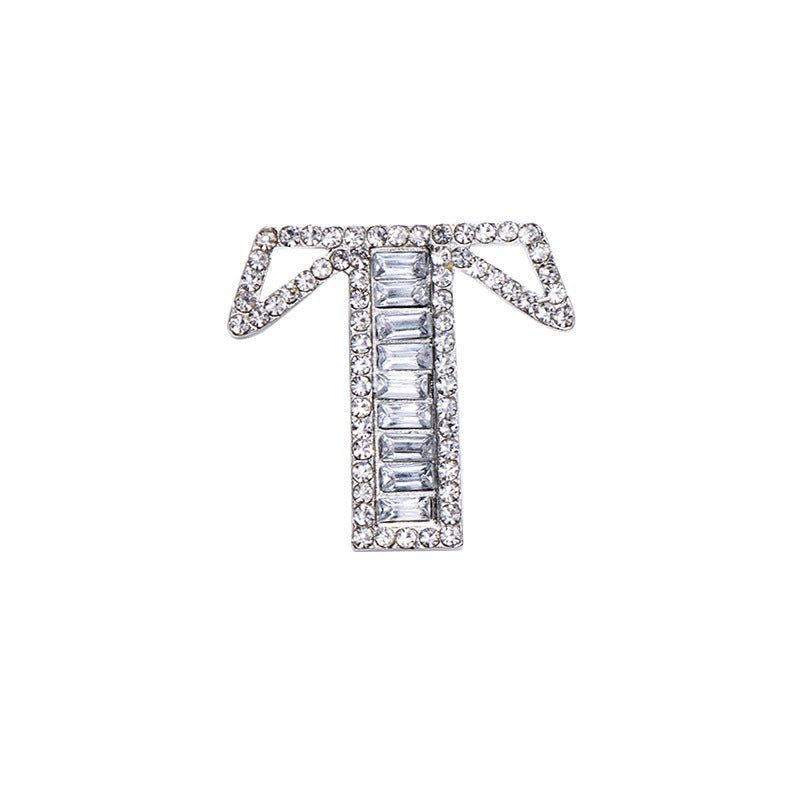 26 English Letters Crystal Brooch Suit Corsage Pin Badge - Broochs- Brooch - Broochs -