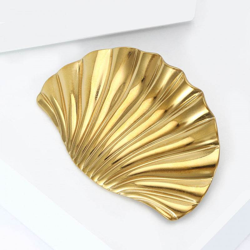 Stainless steel seashell brooch