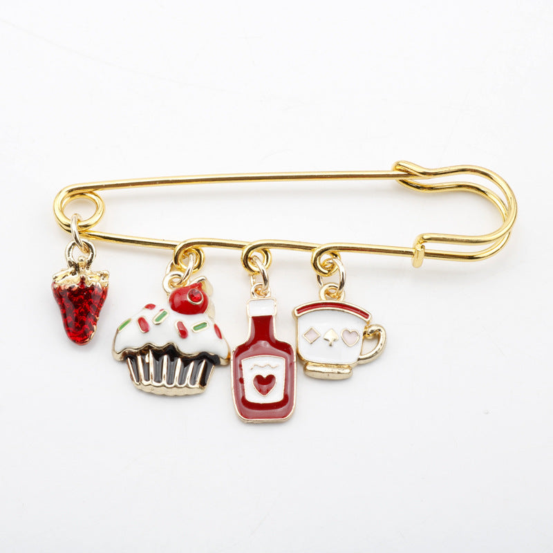 Cute wild animal enamel brooch