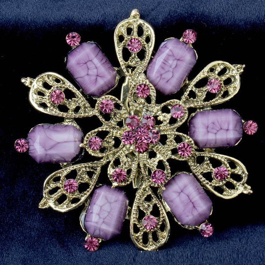 Geometric crystal brooch