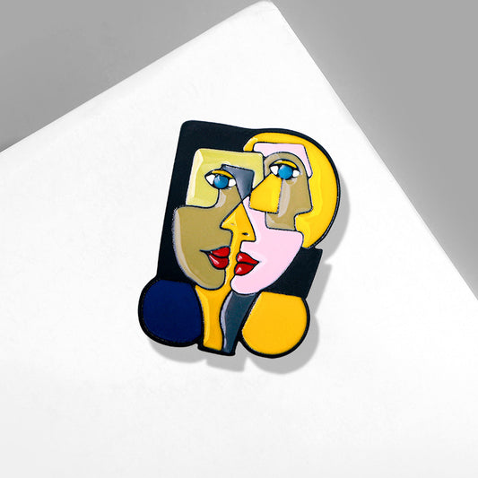 Abstract art enamel brooch