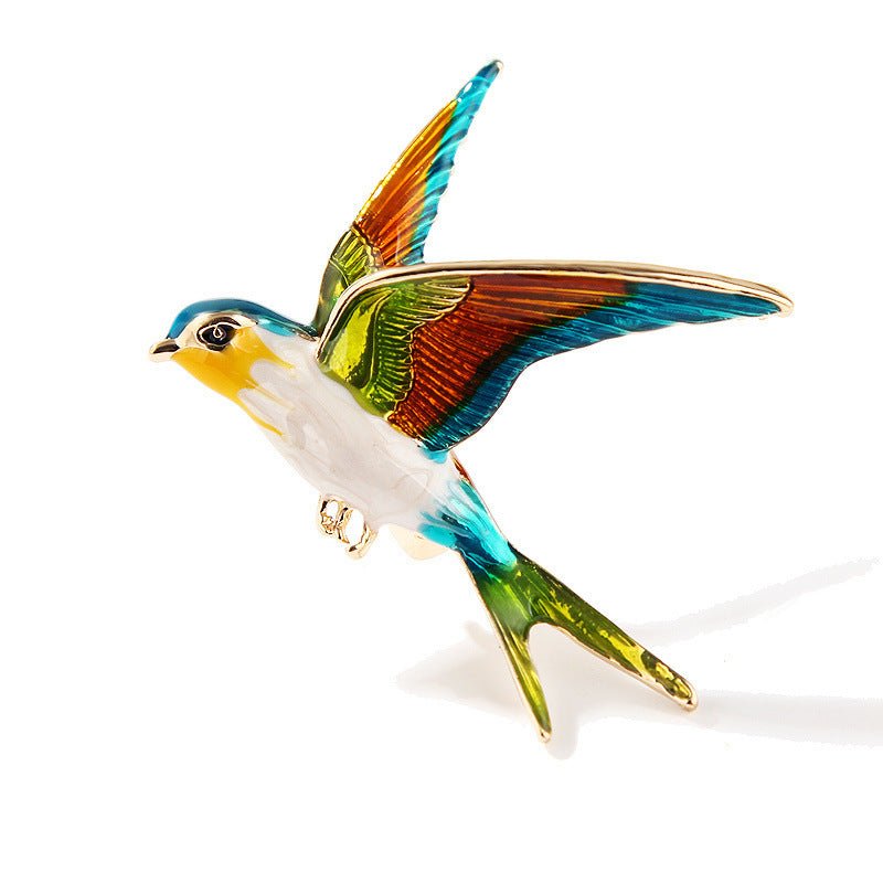 Alloy Diamond Color Swallow Brooch - Broochs- Brooch - Broochs -