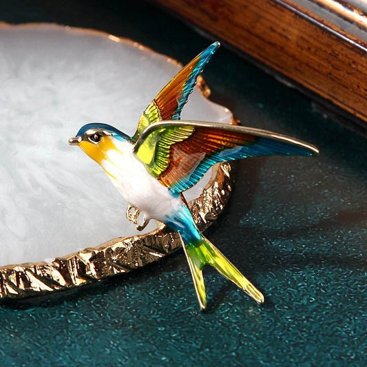 Alloy Diamond Color Swallow Brooch - Broochs- Brooch - Broochs -