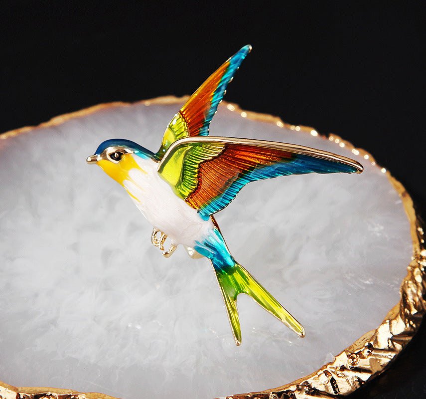 Alloy Diamond Color Swallow Brooch - Broochs- Brooch - Broochs -