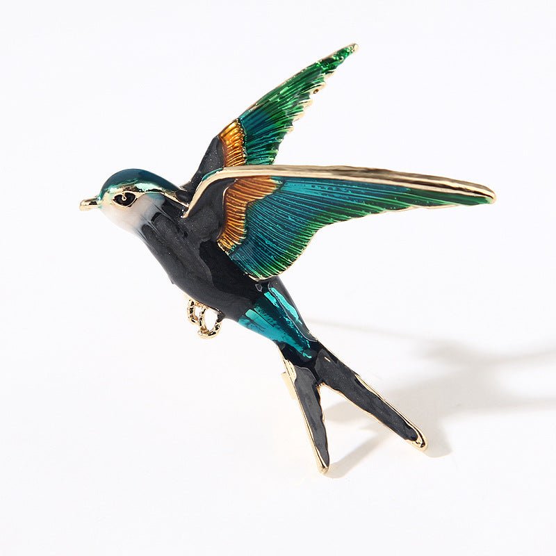 Alloy Diamond Color Swallow Brooch - Broochs- Brooch - Broochs -