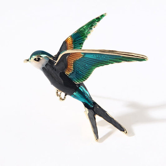 Alloy Diamond Color Swallow Brooch - Broochs- Brooch - Broochs -