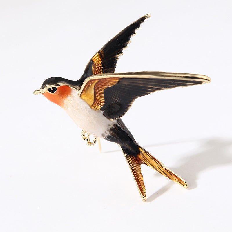 Alloy Diamond Color Swallow Brooch - Broochs- Brooch - Broochs -