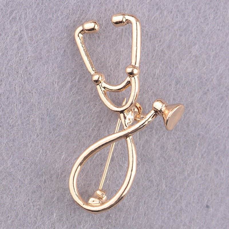 Alloy Metal Clothing Accessories Sweater Brooch Drip Coat Badge Stethoscope - Broochs- Brooch - Broochs -