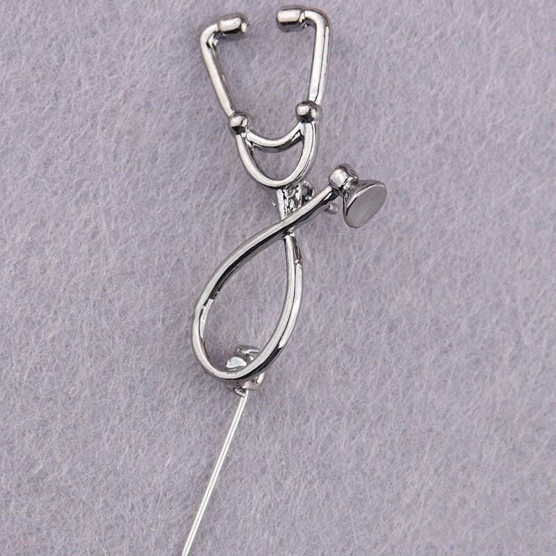 Alloy Metal Clothing Accessories Sweater Brooch Drip Coat Badge Stethoscope - Broochs- Brooch - Broochs -
