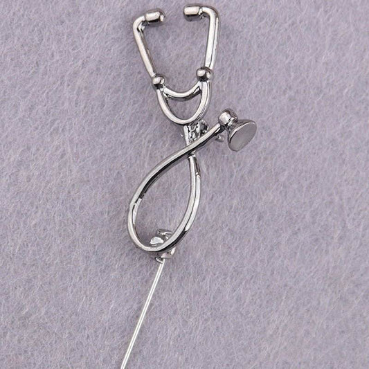 Alloy Metal Clothing Accessories Sweater Brooch Drip Coat Badge Stethoscope - Broochs- Brooch - Broochs -