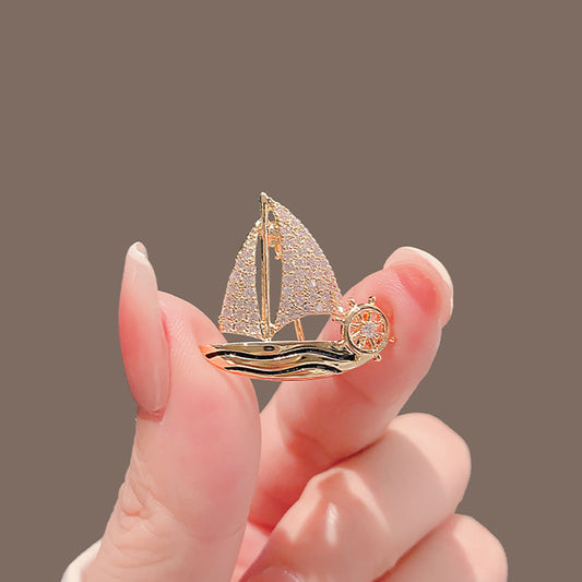 Sailboat brooch pin