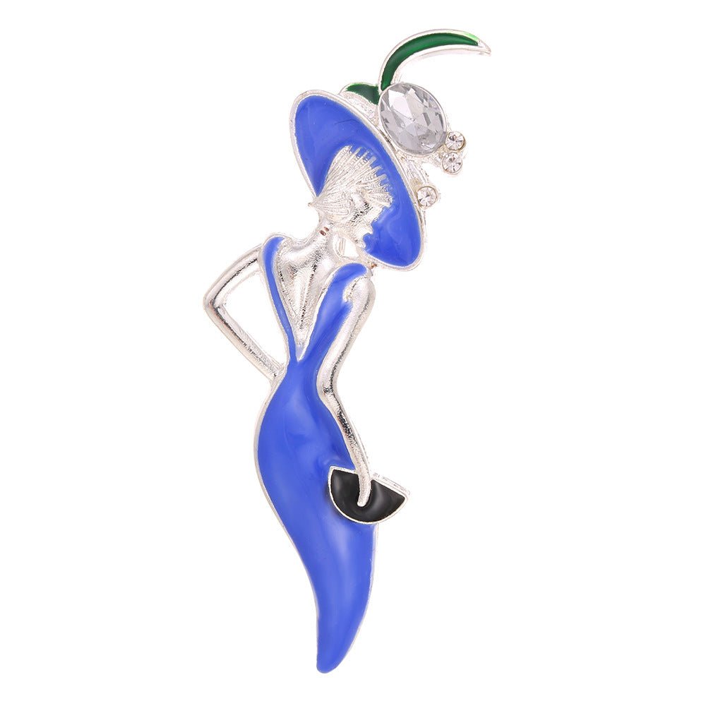 Big hat girl brooch - Broochs- Brooch - Broochs -