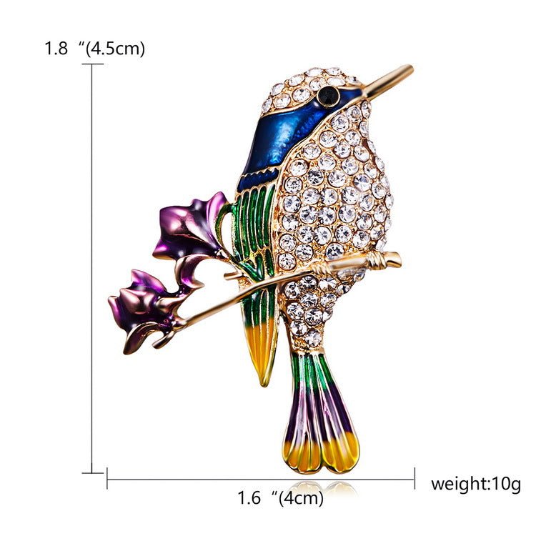 Branch flower bird brooch all-match alloy animal chest ornament - Broochs- Brooch - Broochs -
