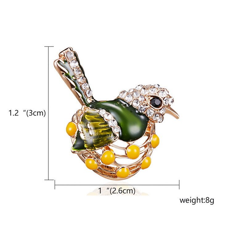 Branch flower bird brooch all-match alloy animal chest ornament - Broochs- Brooch - Broochs -