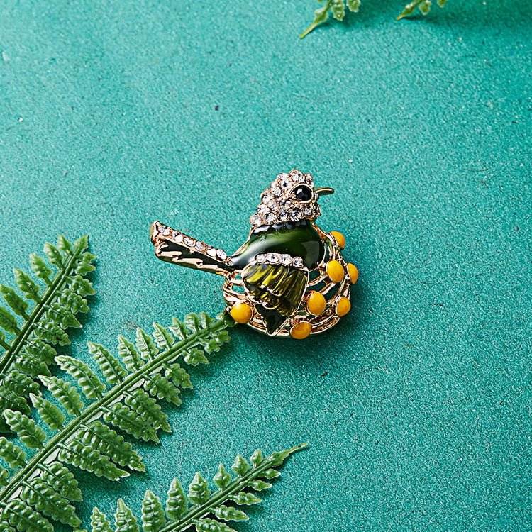 Branch flower bird brooch all-match alloy animal chest ornament - Broochs- Brooch - Broochs -