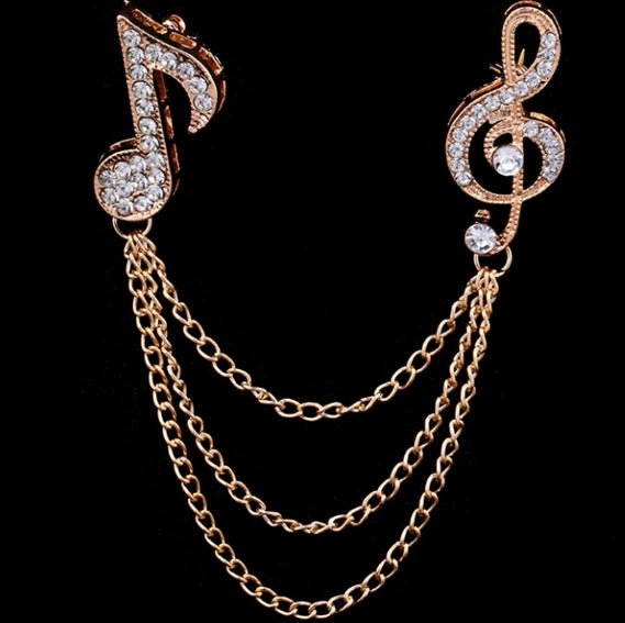 British style men's symbol music brooch brooch - Broochs- Brooch - Broochs -