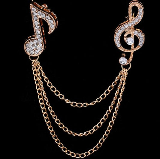 British style men's symbol music brooch brooch - Broochs- Brooch - Broochs -