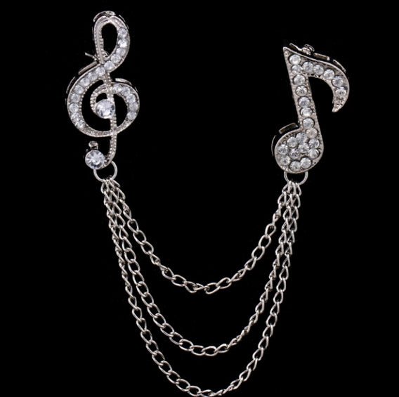 British style men's symbol music brooch brooch - Broochs- Brooch - Broochs -
