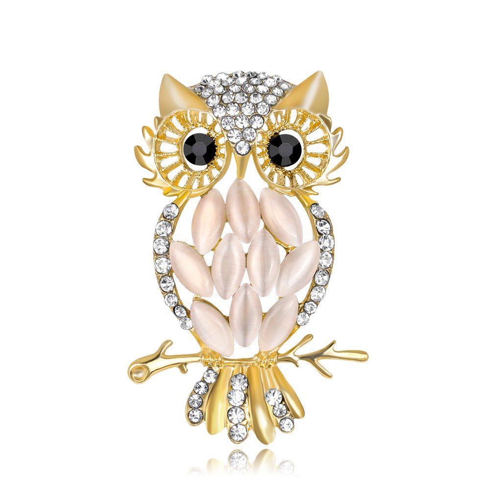 Brooch Jewelry Wholesale Dream Owl Crystal Opal Brooch Corsage - Broochs- Brooch - Broochs -