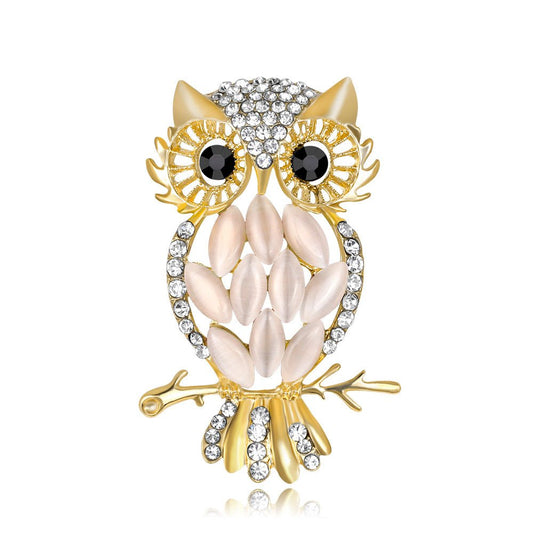 Brooch Jewelry Wholesale Dream Owl Crystal Opal Brooch Corsage - Broochs- Brooch - Broochs -