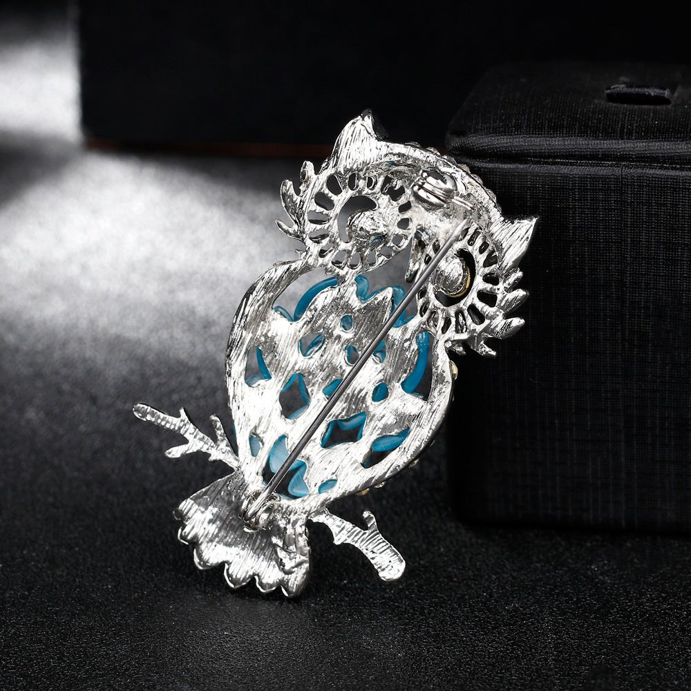 Brooch Jewelry Wholesale Dream Owl Crystal Opal Brooch Corsage - Broochs- Brooch - Broochs -