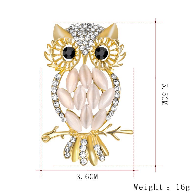 Brooch Jewelry Wholesale Dream Owl Crystal Opal Brooch Corsage - Broochs- Brooch - Broochs -