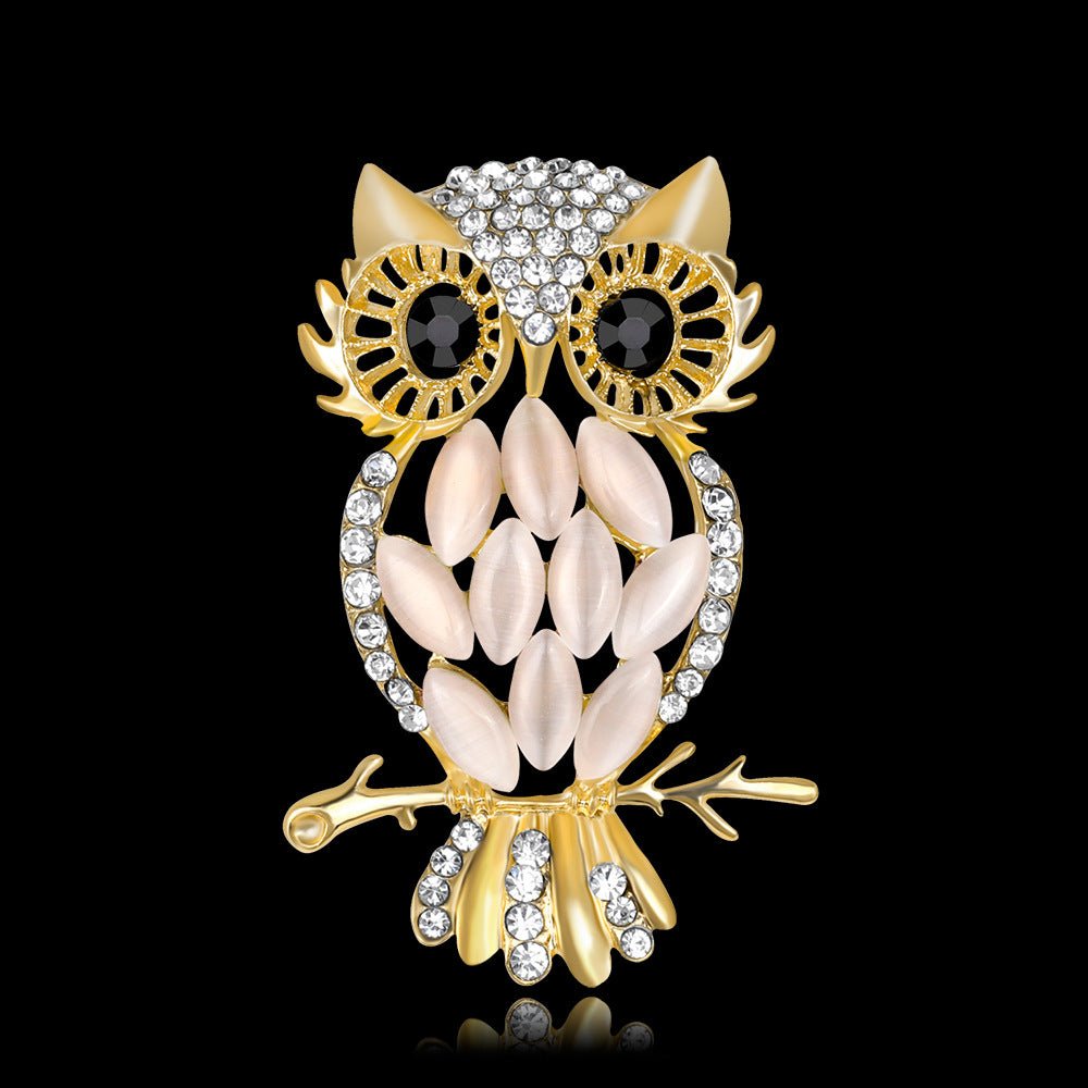 Brooch Jewelry Wholesale Dream Owl Crystal Opal Brooch Corsage - Broochs- Brooch - Broochs -