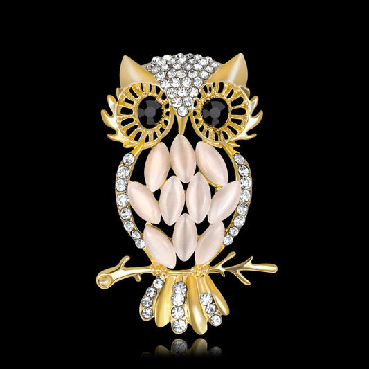 Brooch Jewelry Wholesale Dream Owl Crystal Opal Brooch Corsage - Broochs- Brooch - Broochs -