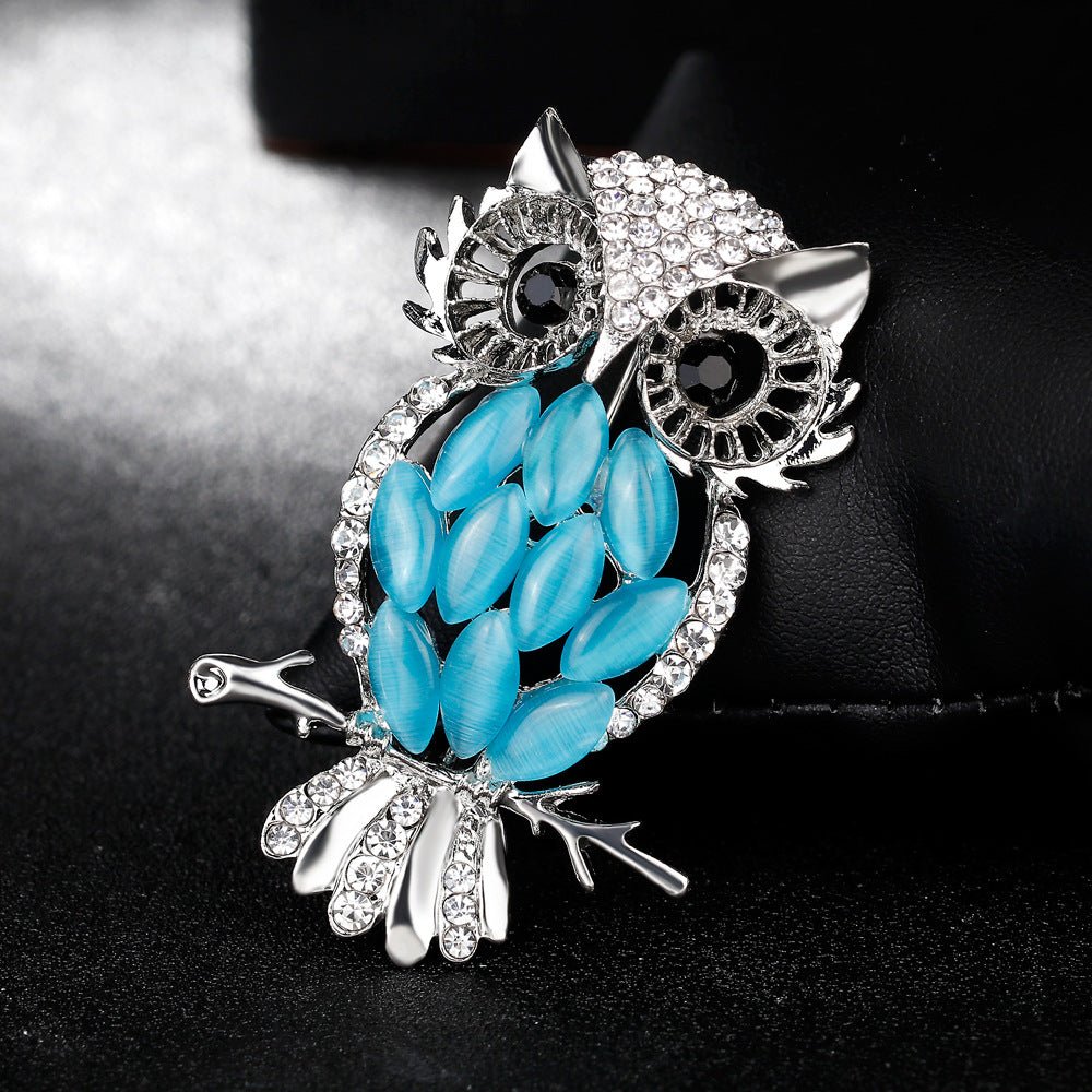 Brooch Jewelry Wholesale Dream Owl Crystal Opal Brooch Corsage - Broochs- Brooch - Broochs -