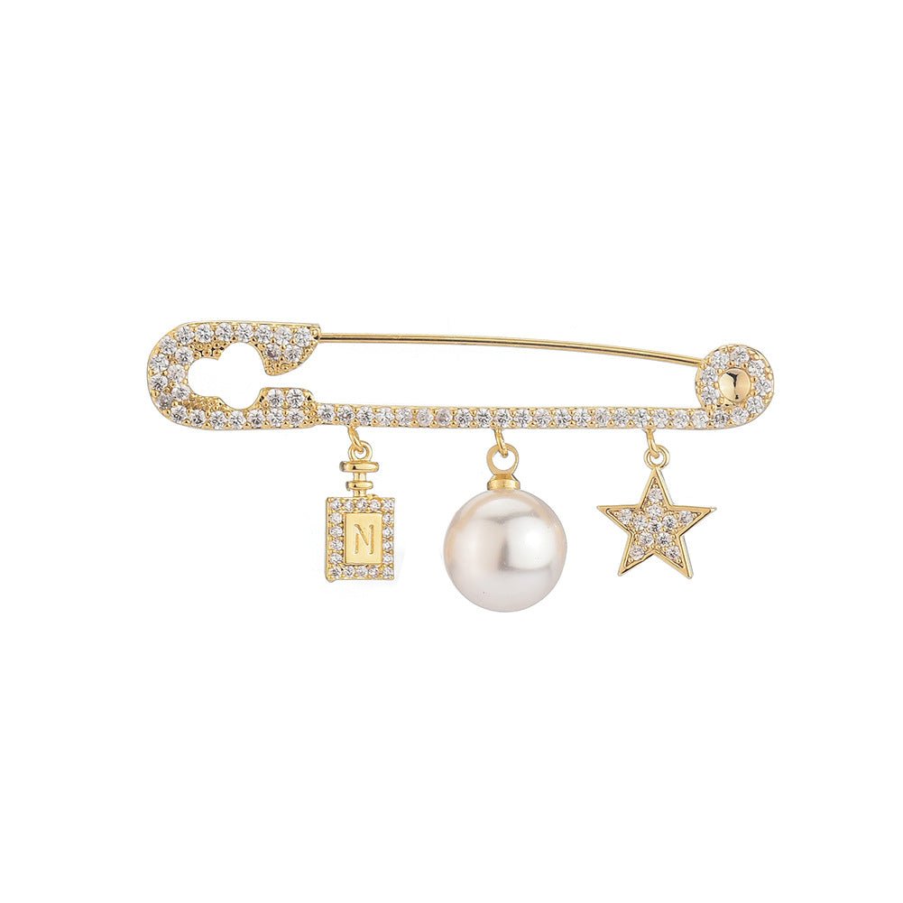 Brooch Simple Pin Coat Accessories Star Brooch - Broochs- Brooch - Broochs -