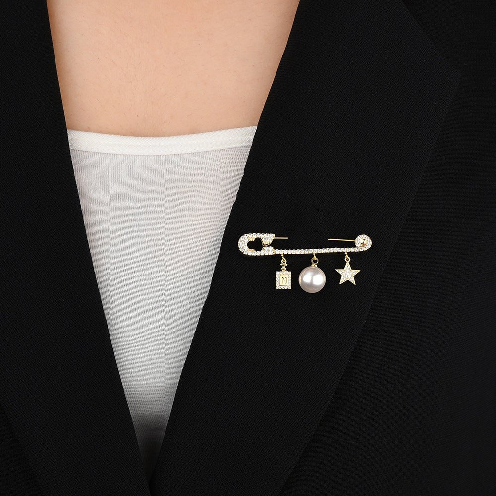 Brooch Simple Pin Coat Accessories Star Brooch - Broochs- Brooch - Broochs -