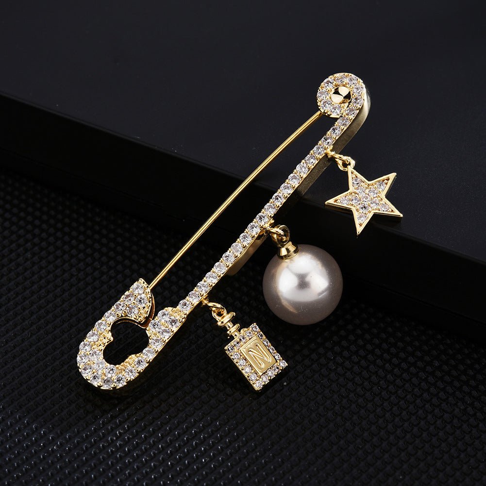 Brooch Simple Pin Coat Accessories Star Brooch - Broochs- Brooch - Broochs -