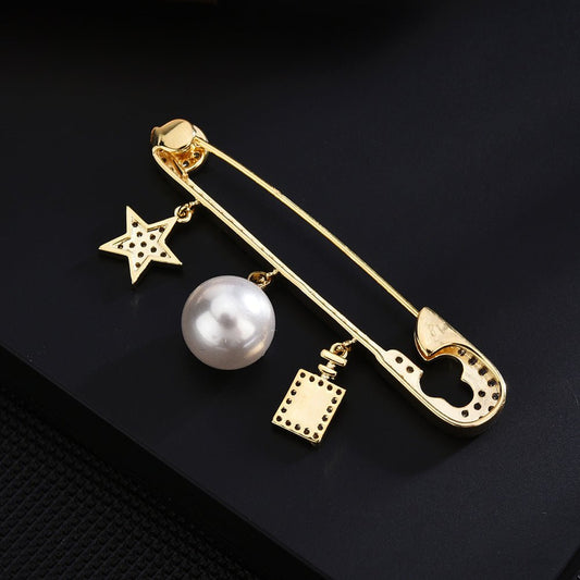 Brooch Simple Pin Coat Accessories Star Brooch - Broochs- Brooch - Broochs -