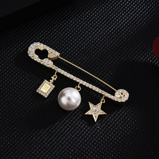 Brooch Simple Pin Coat Accessories Star Brooch - Broochs- Brooch - Broochs -